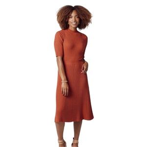 DownEast Dark Clay Sweater MIDI Dress
